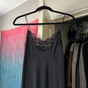 Navy midi dress with lace